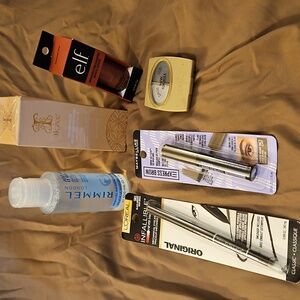 Maybelline Express Brow, Loreal Eye Liner, Elf Monochrome Stick, Ikzee Foundatio